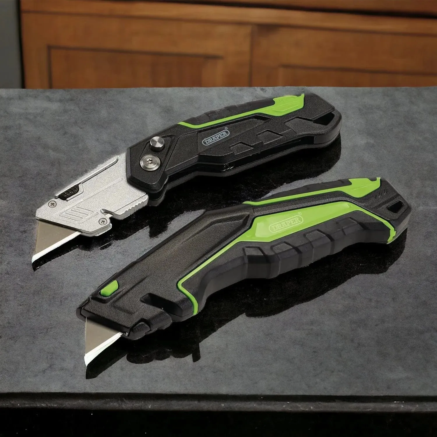 Draper 4773 04773 Retractable & Folding Trimming Knife Set with 10 x SK2 Two Notch Blades