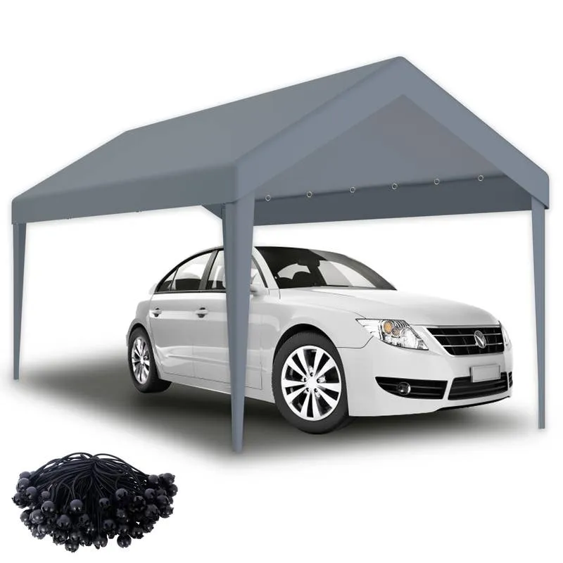 Durable Carport Canopy Cover - Waterproof & UV-Resistant with Elastic Buckles