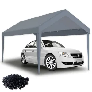 Durable Carport Canopy Cover - Waterproof & UV-Resistant with Elastic Buckles