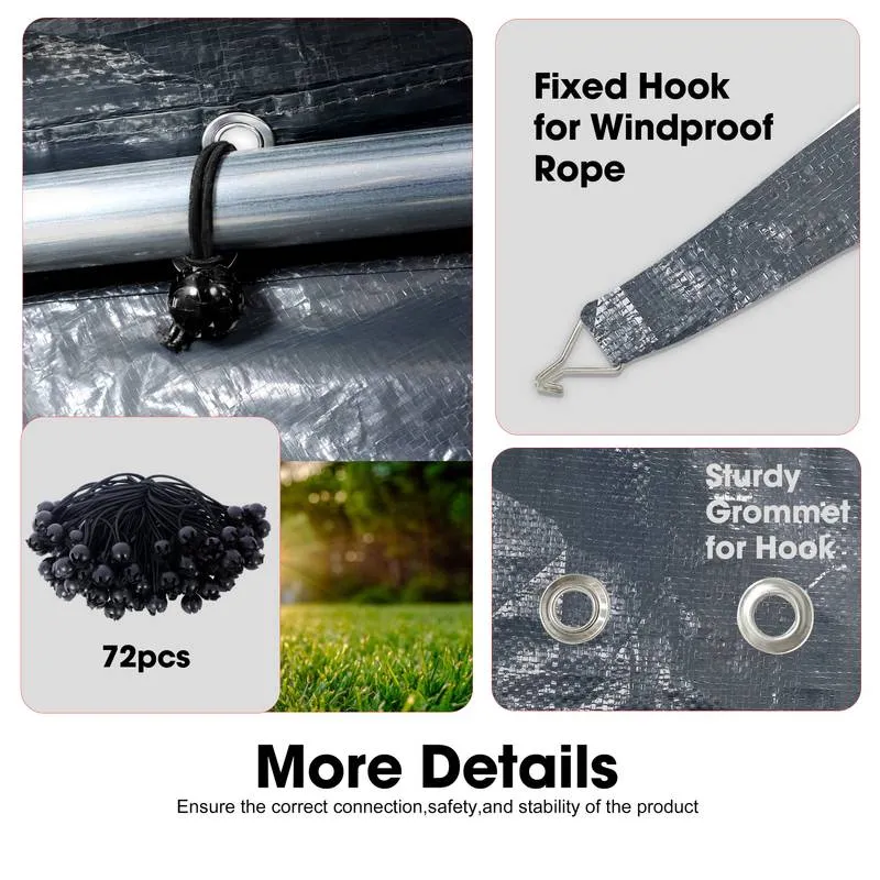 Durable Carport Canopy Cover - Waterproof & UV-Resistant with Elastic Buckles