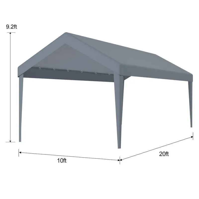 Durable Carport Canopy Cover - Waterproof & UV-Resistant with Elastic Buckles