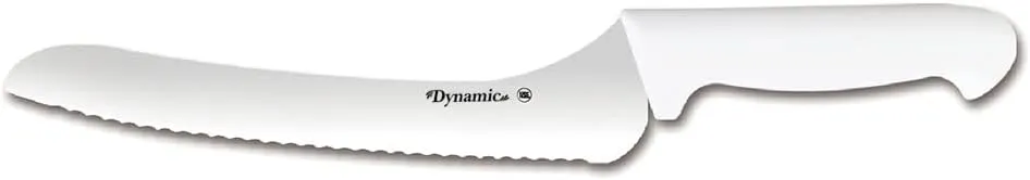 Dynamic Pro-Grip, Santoprene, Softgrip, 9" Bread, Offset Knife, White, large