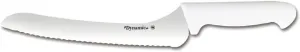 Dynamic Pro-Grip, Santoprene, Softgrip, 9" Bread, Offset Knife, White, large