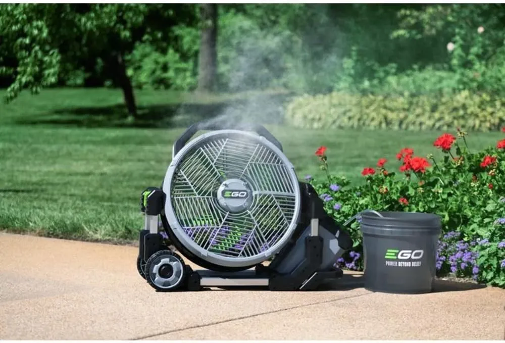 EGO POWER  Portable Misting Fan, Outdoor Electric 18" 5 Speed Fan, Battery and Charger Not Included - FN1800