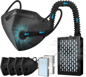 Electric Wearable Air Purifier Maskes,Air Supply,With HEPA Filter,for Dust Work,Painting, Machine Polishing, Welding