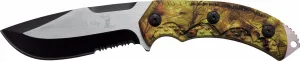 Elk Ridge 9.25" Fixed Green Camo Hunting Knife   Fire Starter & Sheath ER537CA