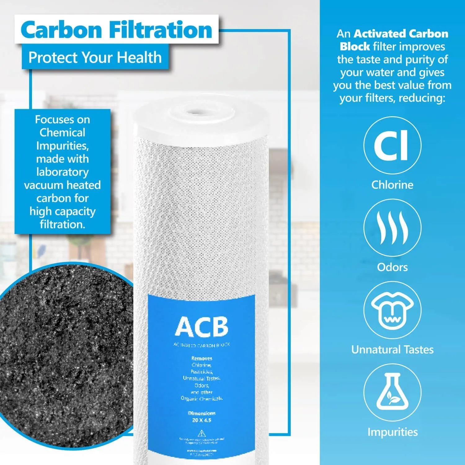 EXPRESS WATER FLTWH2045CKP1 Whole House Replacement Filter, 3 Count (Pack of 1), White