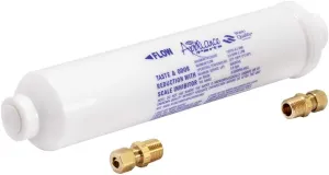 EZ-FLO 10 Inch Line Water Filter, Brass 1/4 Inch MIP x 7/16 Inch Compression Adapters, 1500 Gallon Capacity, 60458N