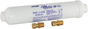 EZ-Flo 10 Inch Line Water Filter, Brass 1/4 Inch MIP x 7/16 Inch Compression Adapters, 1500 Gallon Capacity, 60461N