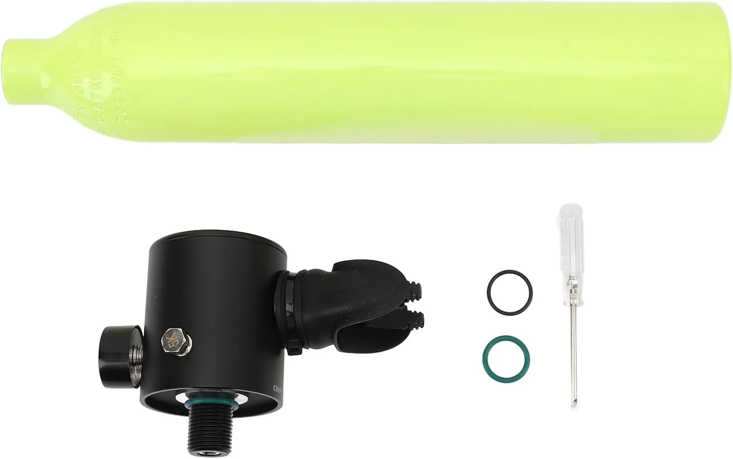 Fabater Mini, Portable Mini Diving Oxygen Cylinder High Density Filter Pressure Silicone Adjustable Breathing for Underwater Activity (Green)