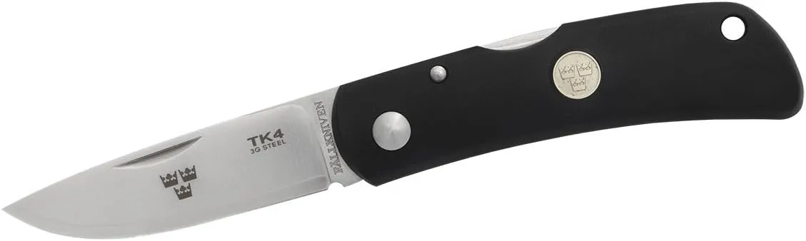 Fallkniven TK4 Fine Edge Folding Knife with Zytel Handle, Black
