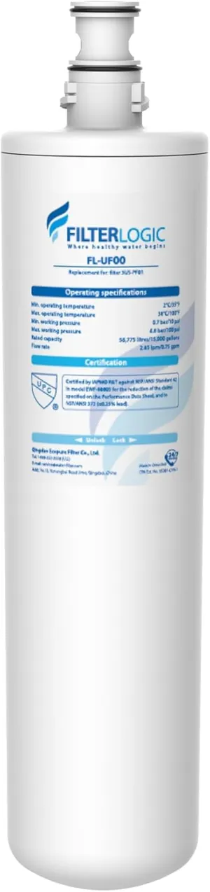 Filterlogic 3US-PF01 Under Sink Water Filter, Replacement for Advanced 3US-PF01, 3US-MAX-F01H, 3US-PF01H, Delta RP78702, Manitowoc K-00337, K-00338, HF20, HF25, HF27, HF25-S, HF20-I, Pack of 1