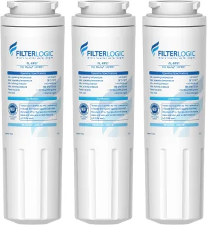 Filterlogic UKF8001 Replacement for EveryDrop® Filter 4, Whirlpool® EDR4RXD1, Maytag® 4396395, UKF8001AXX-200, UKF8001AXX-750, 46-9006, Puriclean II, FL-RF07, Refrigerator Water Filter, Pack of 3