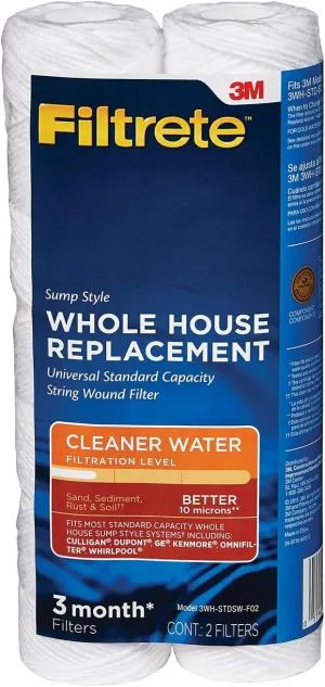 Filtrete 3WH-STDSW-F02 Water Cartridge, Replacement Filter, White, 2 Count