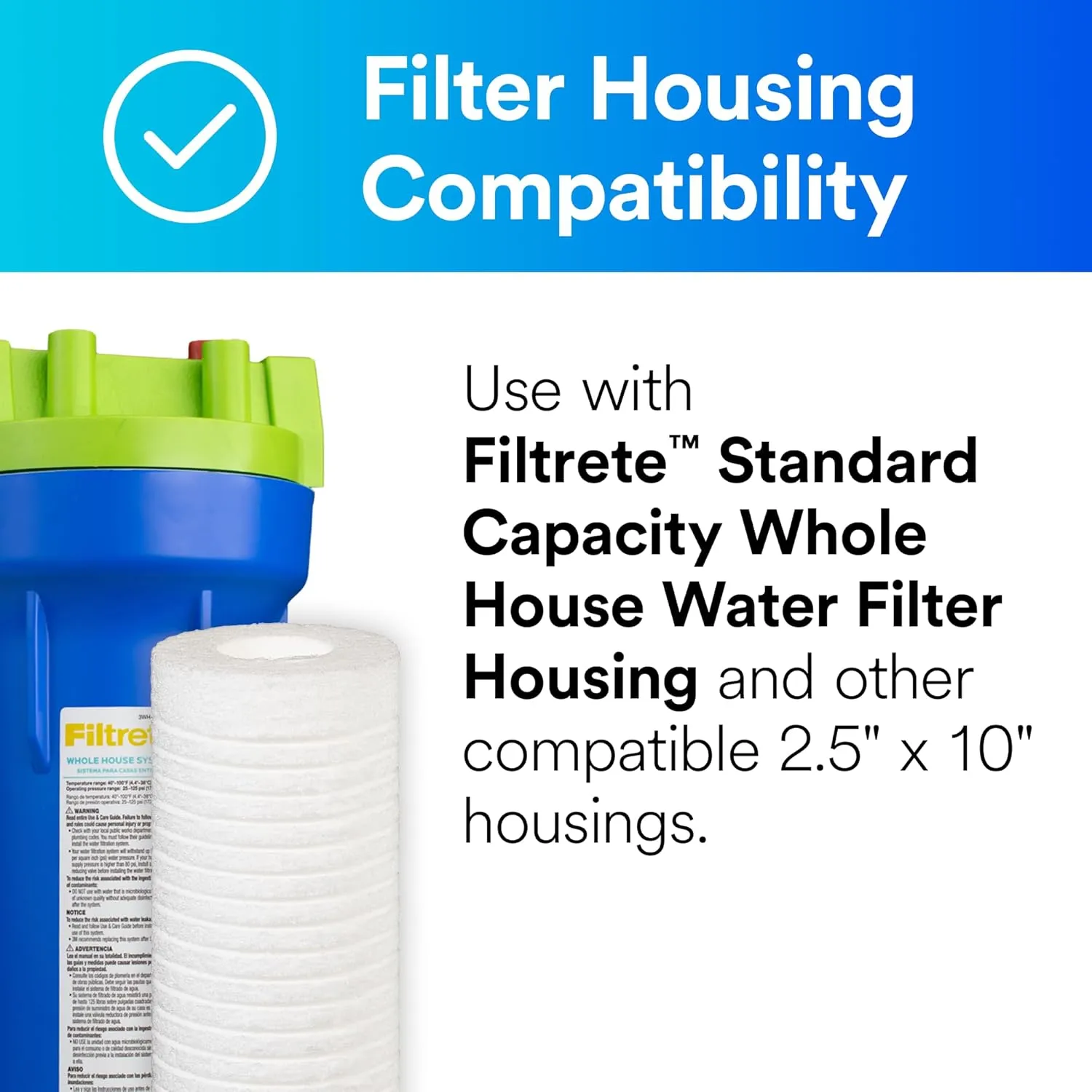 Filtrete 3WH-STDSW-F02 Water Cartridge, Replacement Filter, White, 2 Count