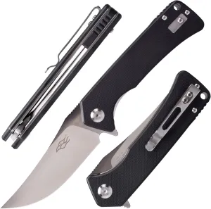 Firebird GANZO FH923-BK Folding Pocket Knife Razor Sharp D2 Steel Blade Ergonomic G10 Anti-Slip Handle with Clip Camping Hunting Fishing Gear Outdoor Folder EDC Pocket Knife (Black)