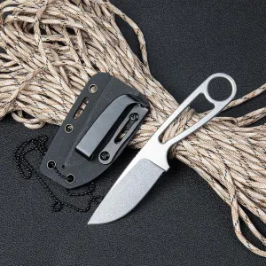 Fixed Blade Knife with Sheath, Pocket Fixed Blade Knife with Cord to Hang and Back Clip, Multi-Purpose Knives for Everyday Carrying, Father's Day knife
