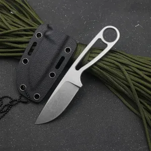 Fixed blade knife with sheath, with cord to hang around the neck, EDC Fixed Blade Knife,full tang knife with sheath,Multi-Purpose Knife for Everyday Carrying