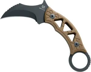 Fox Knives Tribal K Karambit Knife FX-803 TiPVD - M390 Stainless Steel Fixed Blade - Designed by Doug Marcaida - Titanium Bronze PVD Handle With Kydex Sheath