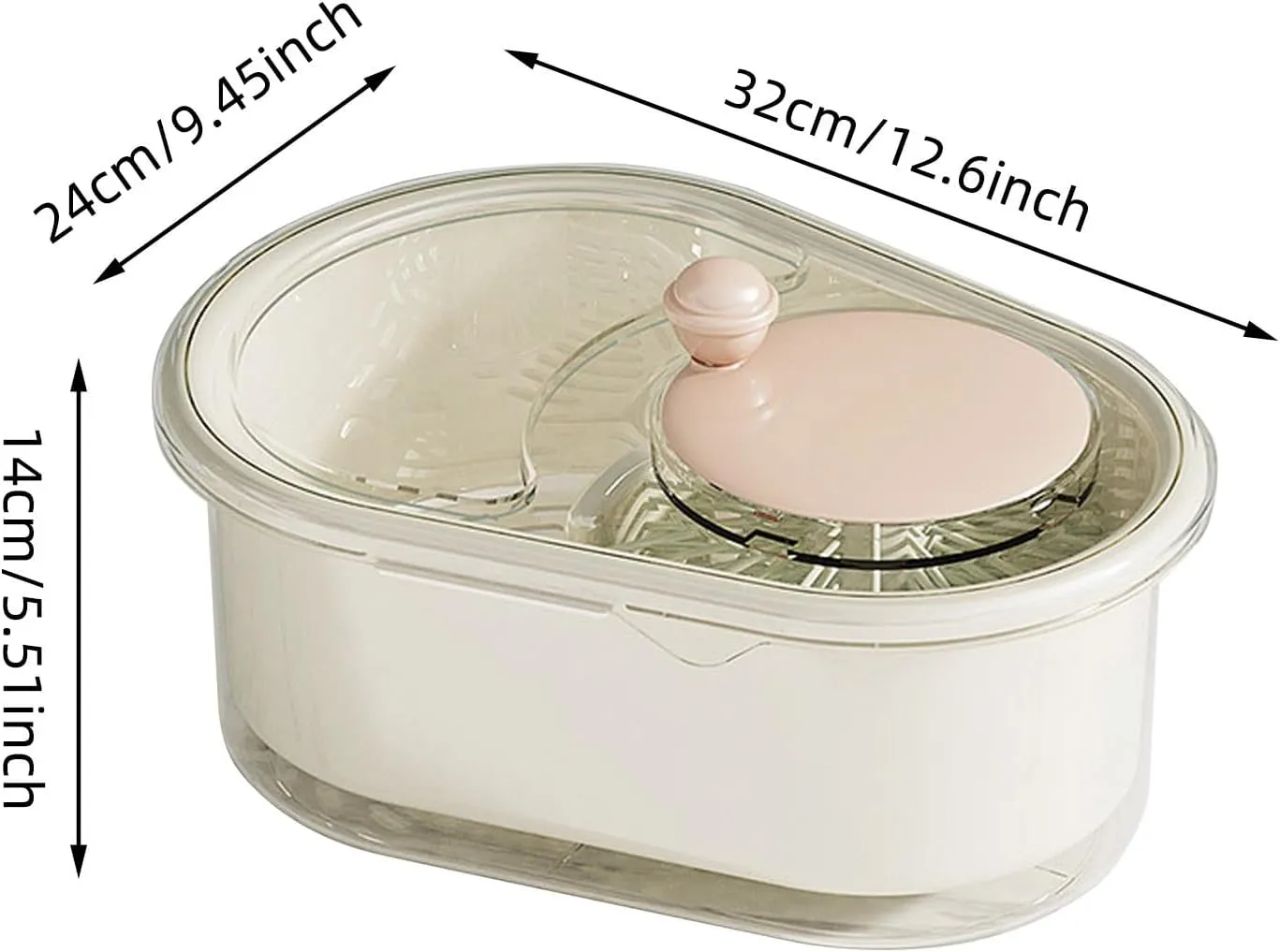 Fruit Cleaner Portable Scrubber With Lid Washer Fruit Vegetable Wash With Brush Washer For Kitchend Bowl (B, One Size)