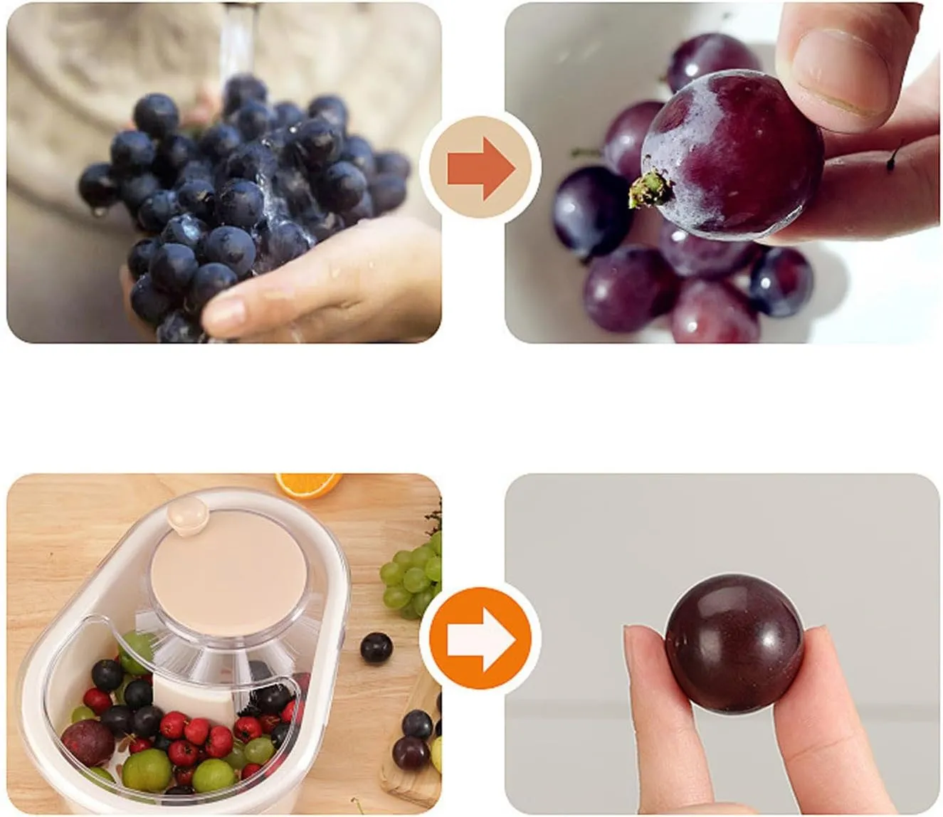 Fruit Cleaner Portable Scrubber With Lid Washer Fruit Vegetable Wash With Brush Washer For Kitchend Bowl (B, One Size)