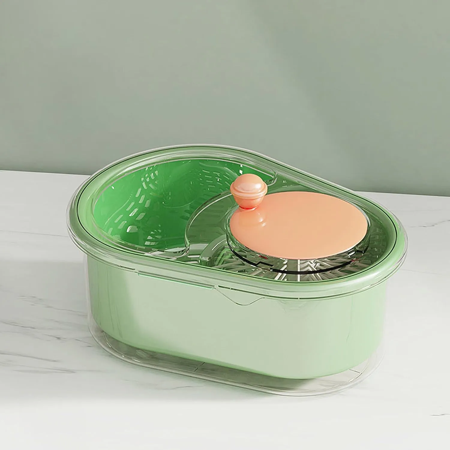 Fruit Cleaner Portable Scrubber With Lid Washer Fruit Vegetable Wash With Brush Washer For Kitchend Bowl (B, One Size)