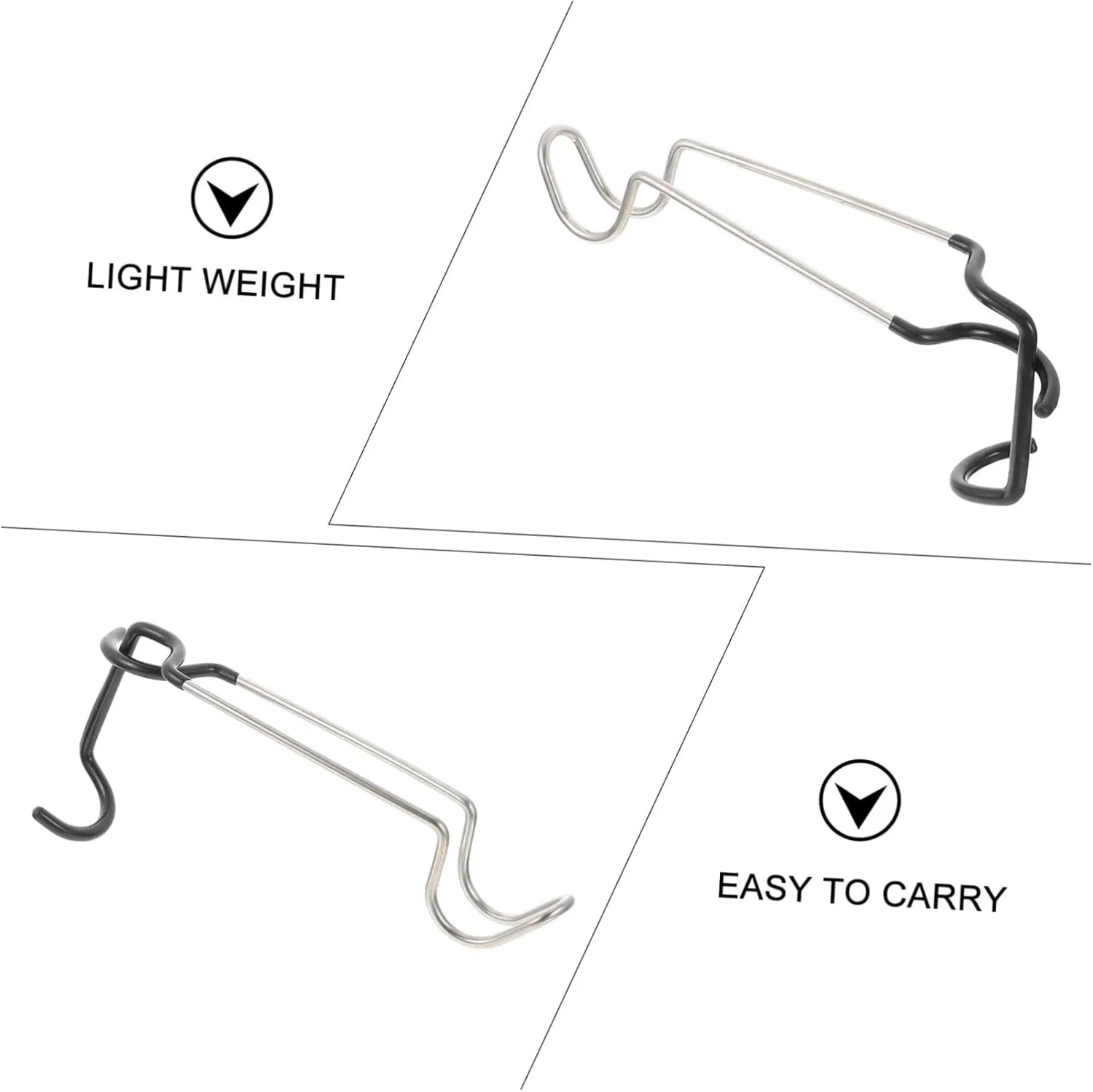 GALPADA 2pcs Stainless Steel Camping Lantern Hanger Holder Portable Outdoor Tent Lamp Hanging Hook Multi-Function Hook for Picnic Hiking Beach Park Camping
