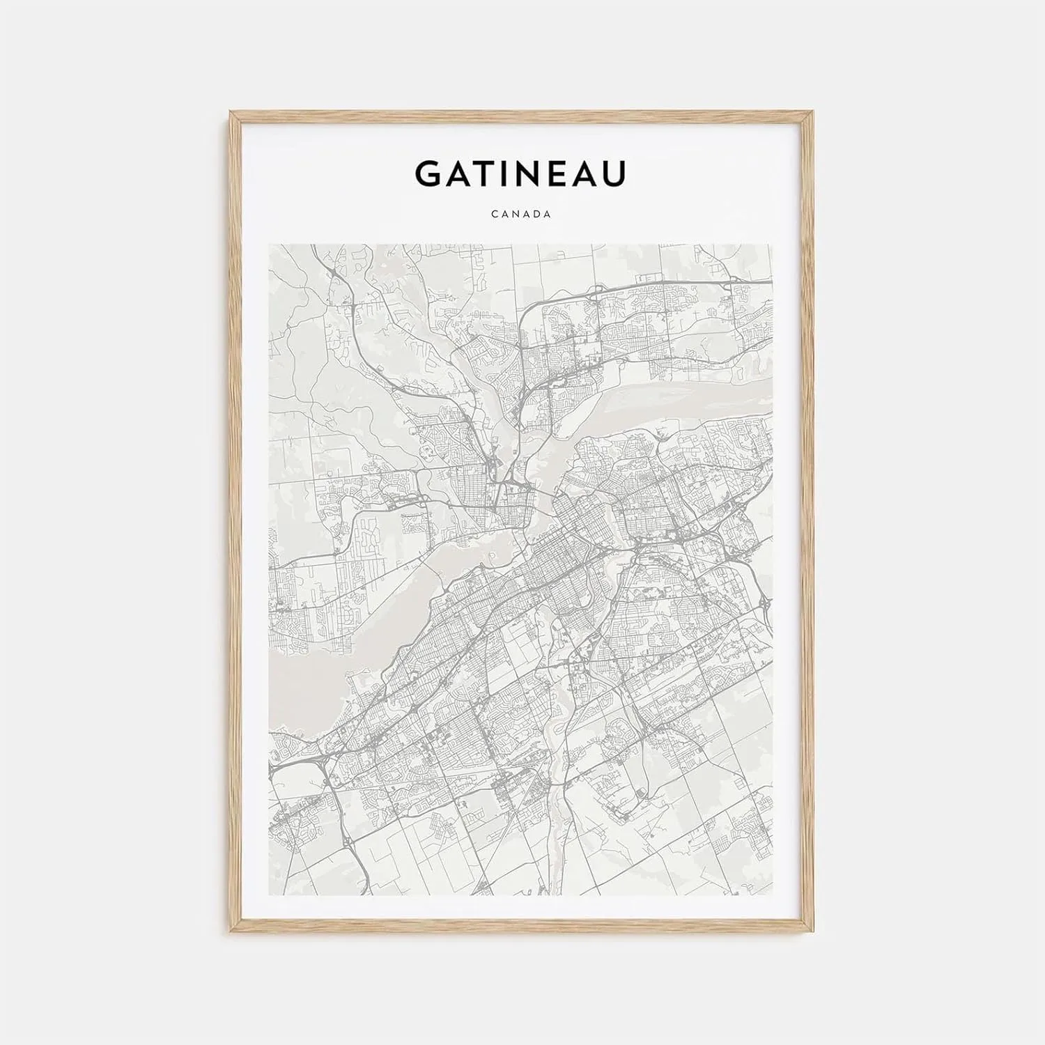 Gatineau Map Poster Gatineau Map Print Gatineau Personalized Map Art Gatineau Wall Art Gatineau Travel Poster Travel Gift Quebec