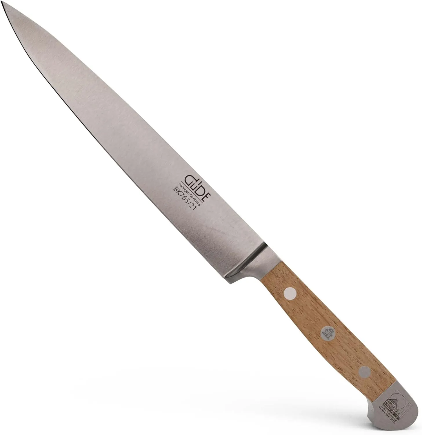 Güde Alpha BX Series Hand Forged Double Bolster Carving Knife 8-in, Oak Wood Handle- Made in Solingen, Germany Since 1910