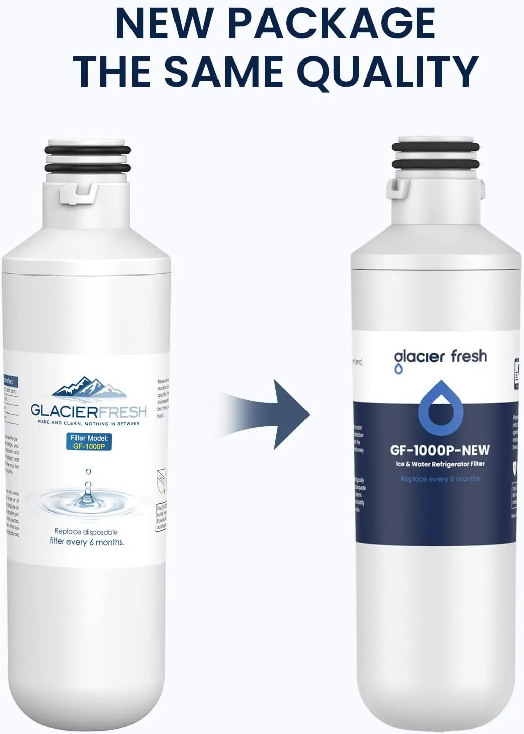 GLACIER FRESH LT1000PC Replacement Water Filter, Compatible with LT1000PC/PCS, LT1000PC, LT-1000PC, MDJ64844601, ADQ747935 ADQ74793504 Filter and LT120F ADQ73334008 Fresh Air (3 3)