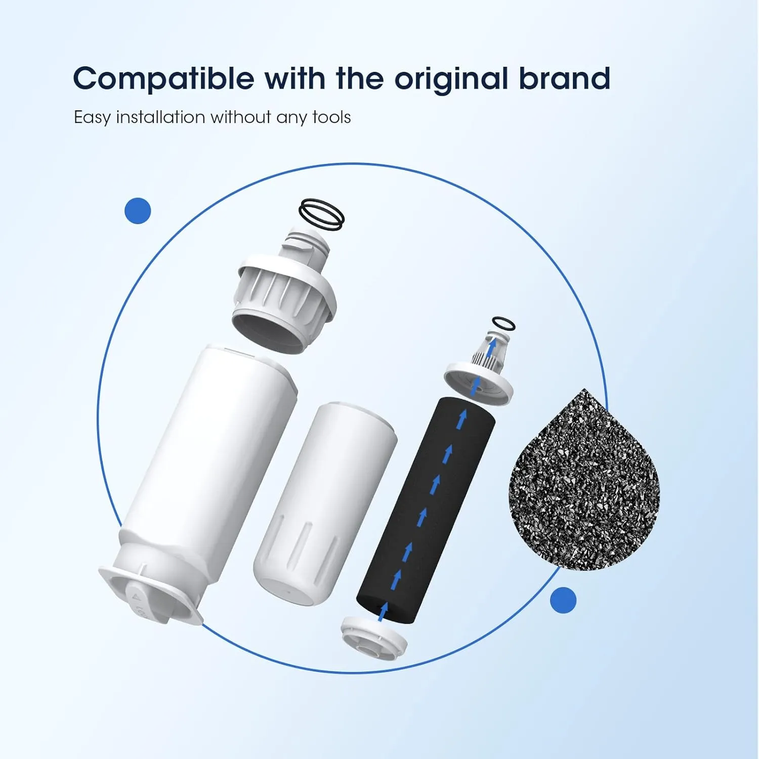 GLACIER FRESH Replacement for DA97-17376B Refrigerator Water Filters, HAF-QIN, HAF-QIN/EXP, DA97-08006C, RF23M8070SG, RF23M8070SR, RF23M8090SG, RF23M8090SR, RF23M8570SR, RF23M8590SG (3 Pack)