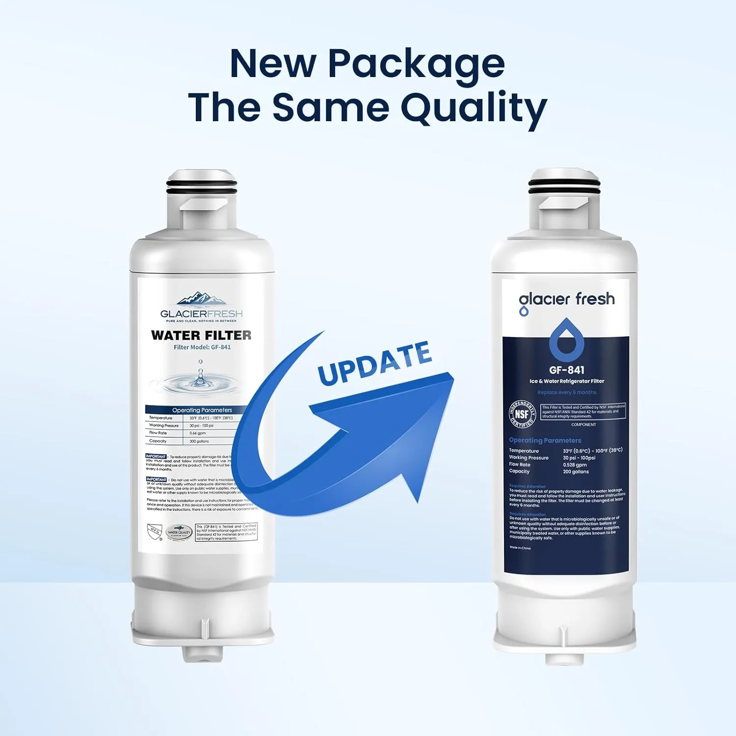 GLACIER FRESH Replacement for DA97-17376B Refrigerator Water Filters, HAF-QIN, HAF-QIN/EXP, DA97-08006C, RF23M8070SG, RF23M8070SR, RF23M8090SG, RF23M8090SR, RF23M8570SR, RF23M8590SG (3 Pack)