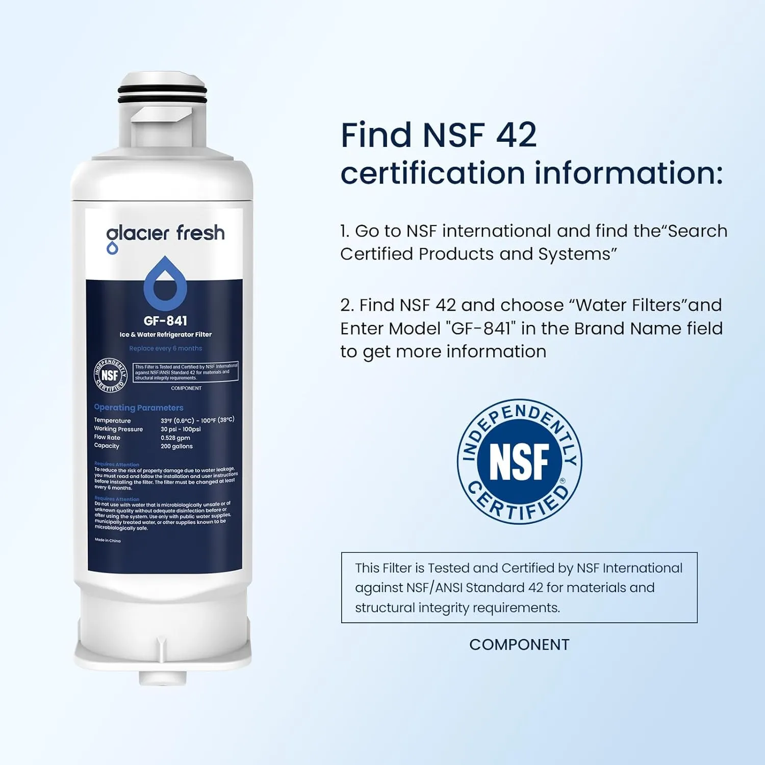 GLACIER FRESH Replacement for DA97-17376B Refrigerator Water Filters, HAF-QIN, HAF-QIN/EXP, DA97-08006C, RF23M8070SG, RF23M8070SR, RF23M8090SG, RF23M8090SR, RF23M8570SR, RF23M8590SG (3 Pack)