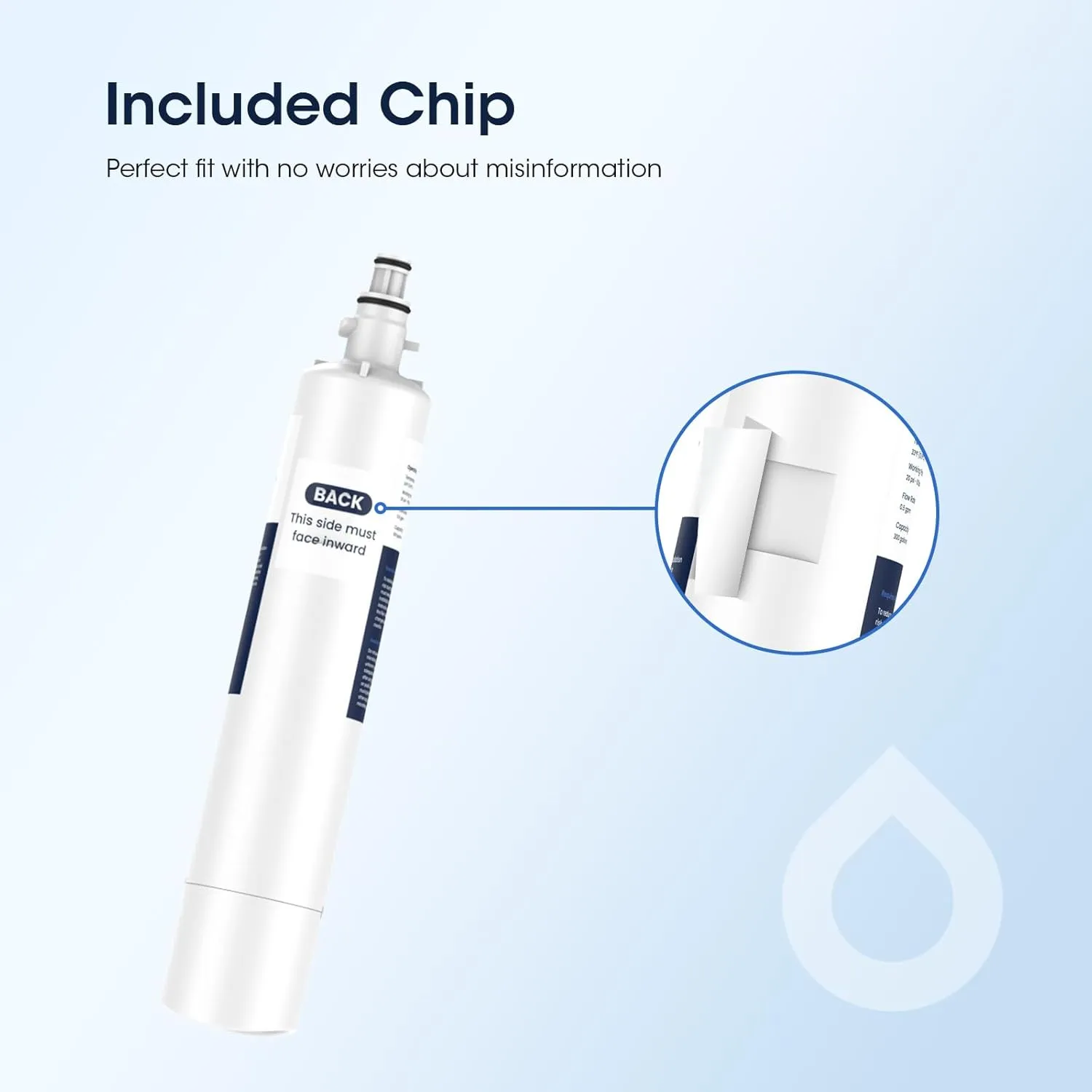 GLACIER FRESH Replacement for RPWFE, RPWF (Built-in CHIP) Refrigerator Water Filter, Compatible with GFE28GYNFS, GFE28GELDS, PFE28KELDS, PFE28KYNFS, GFD28GELDS, PWE23KELDS, PWE23KMKES, 1 Pack