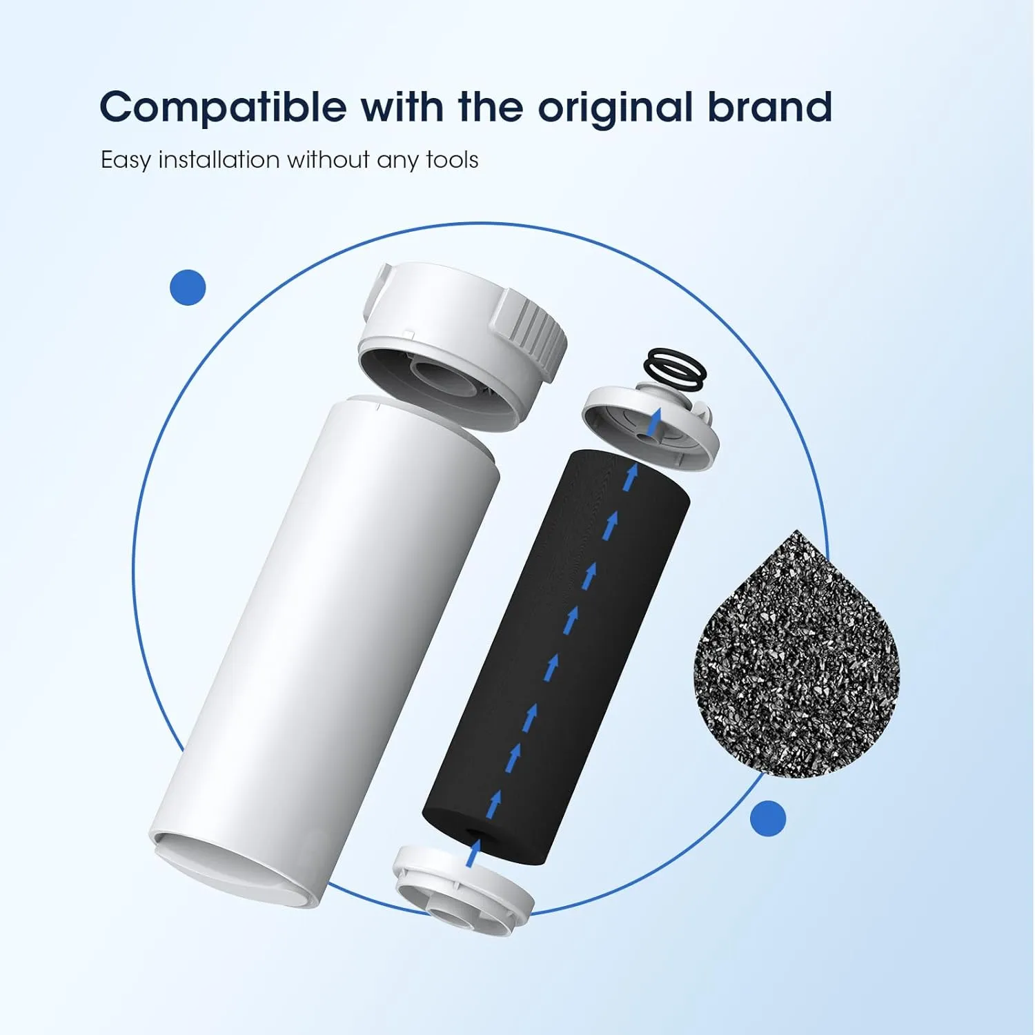 GLACIER FRESH Water Filter Compatible with XWFE (Built-in CHIP), Replacement for GE XWFE, XWF Refrigerator Water Filter NSF/ANSI 53 Certification Pack of 1