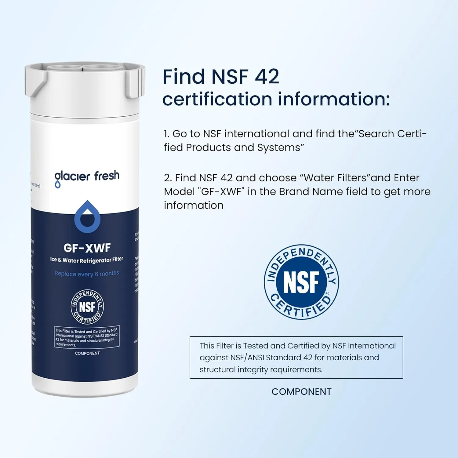 GLACIER FRESH XWF Replacement for GE XWF Refrigerator Water Filter Pack of 4 (Not XWFE)