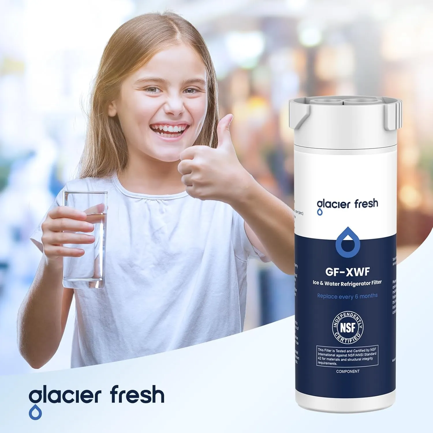 GLACIER FRESH XWF Replacement for GE XWF Refrigerator Water Filter Pack of 4 (Not XWFE)