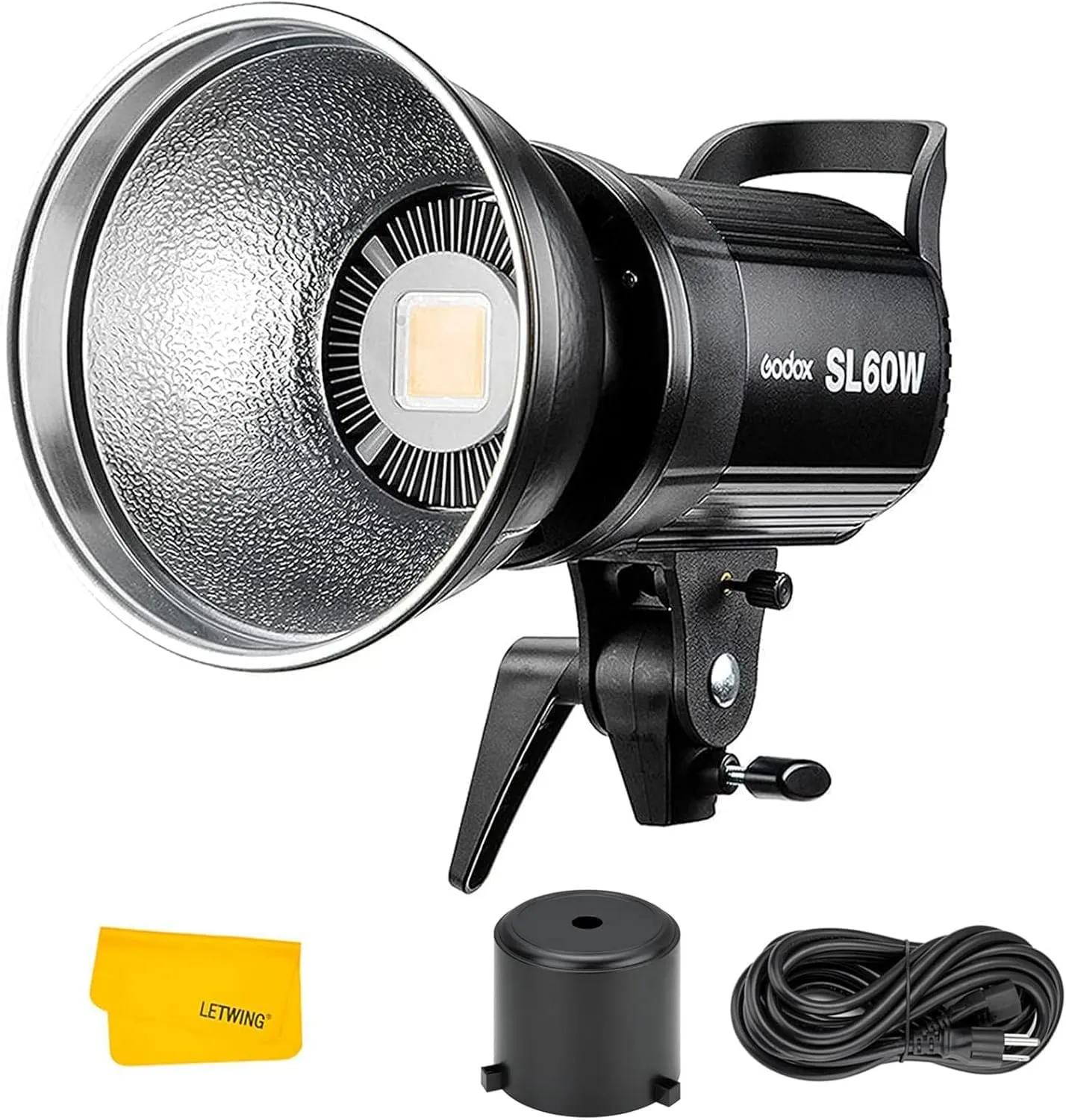 Godox SL-60W SL60W CRI95 Qa>90 5600±300K Bowens Mount LED Video Light,433MHz Grouping System,Wirelessly Adjust Brightness,for Video Recording Wedding Outdoor Shooting,W/Reflector