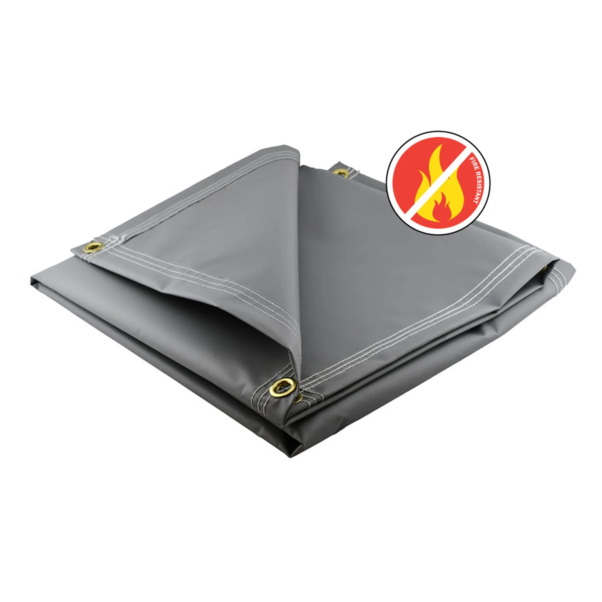 Gray Fire Retardant Vinyl Tarps - 18 oz