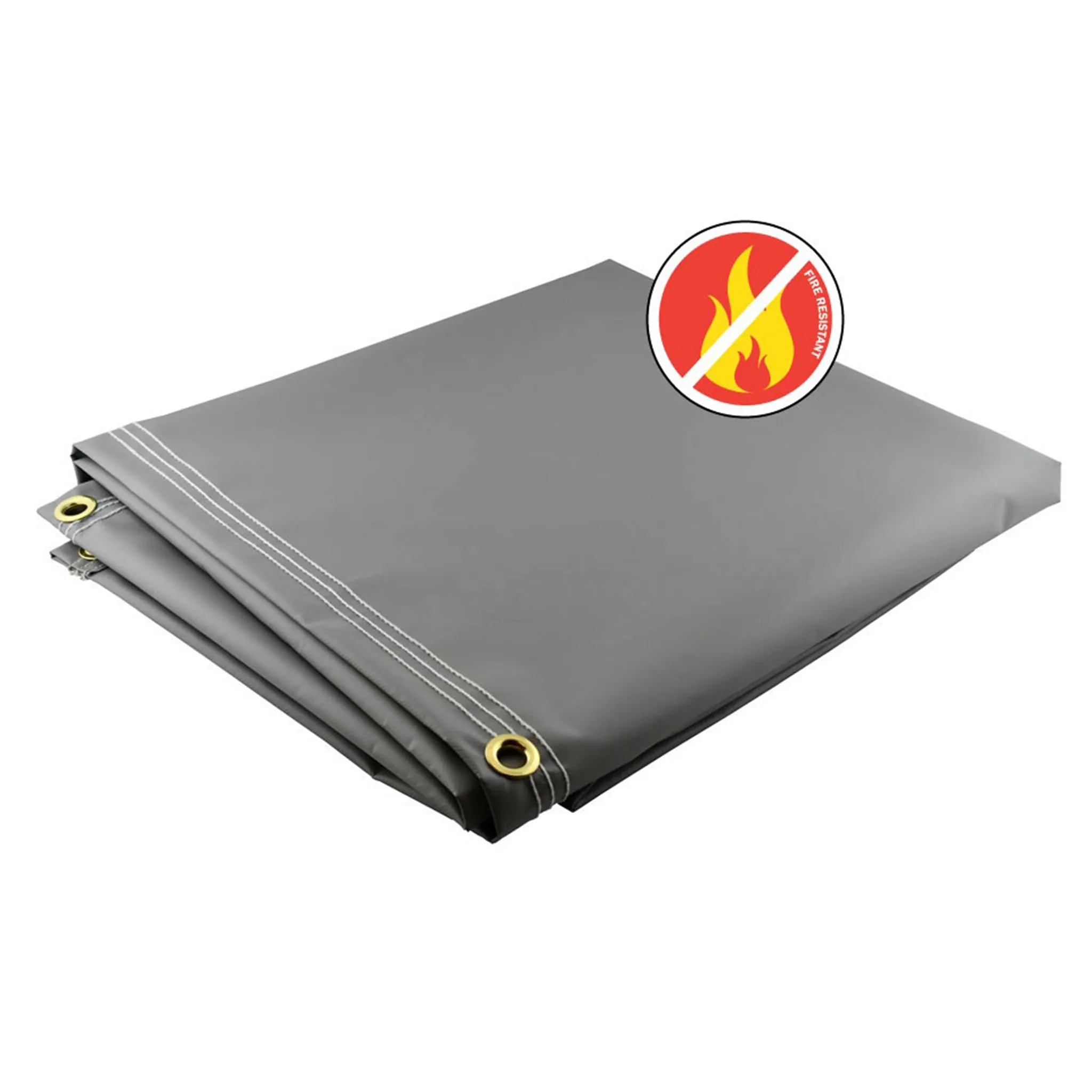 Gray Fire Retardant Vinyl Tarps - 18 oz