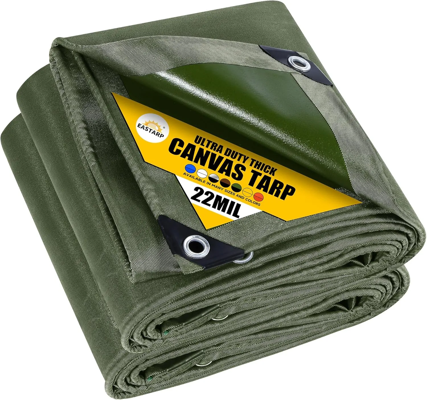 Green 5x7 feet 22 Mil Heavy Duty Organic Silicone Coating Waterproof Tarps,Tear Resistant Tarpaulin with Grommets&Reinforced Edges,for Outdoor Camping, Pool,Boat