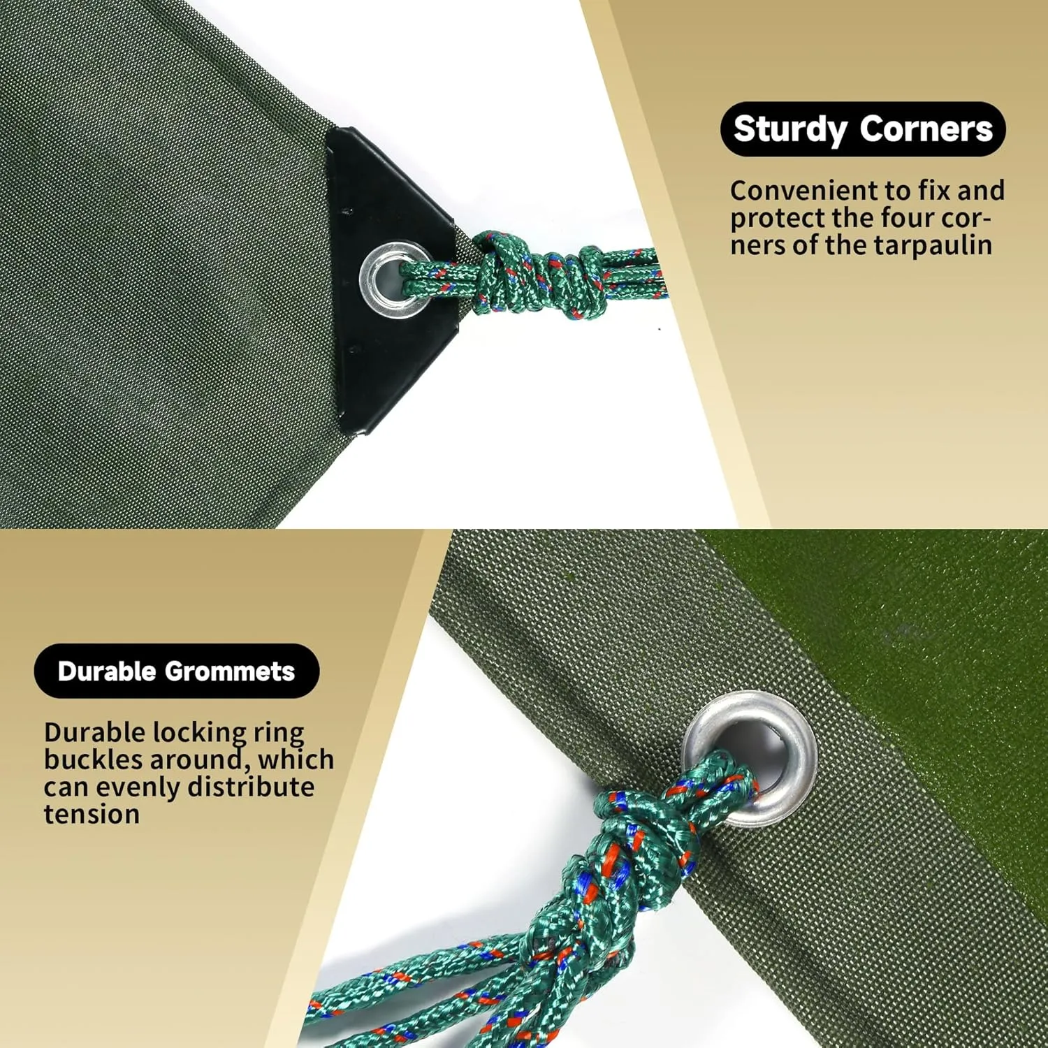 Green 5x7 feet 22 Mil Heavy Duty Organic Silicone Coating Waterproof Tarps,Tear Resistant Tarpaulin with Grommets&Reinforced Edges,for Outdoor Camping, Pool,Boat