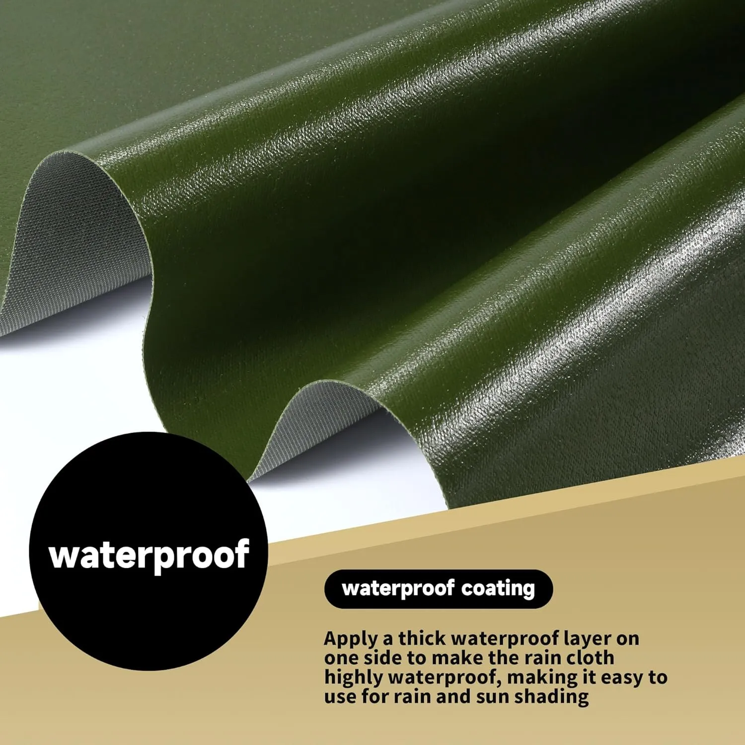 Green 5x7 feet 22 Mil Heavy Duty Organic Silicone Coating Waterproof Tarps,Tear Resistant Tarpaulin with Grommets&Reinforced Edges,for Outdoor Camping, Pool,Boat