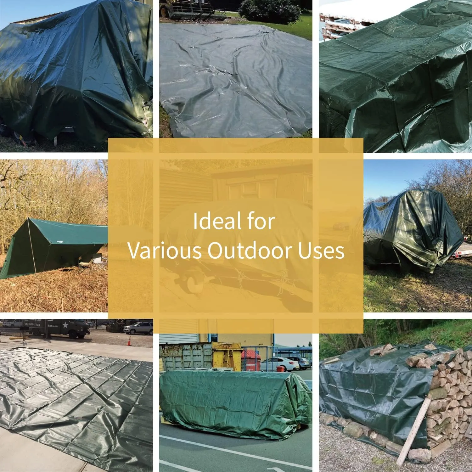 GUARD SHIELD Super Heavy Duty Green/Silver Poly Tarp Cover 12x24 Feet Waterproof 16mil Thick UV and Tear Resistant Tarpaulin with Grommets and Reinforced Edges