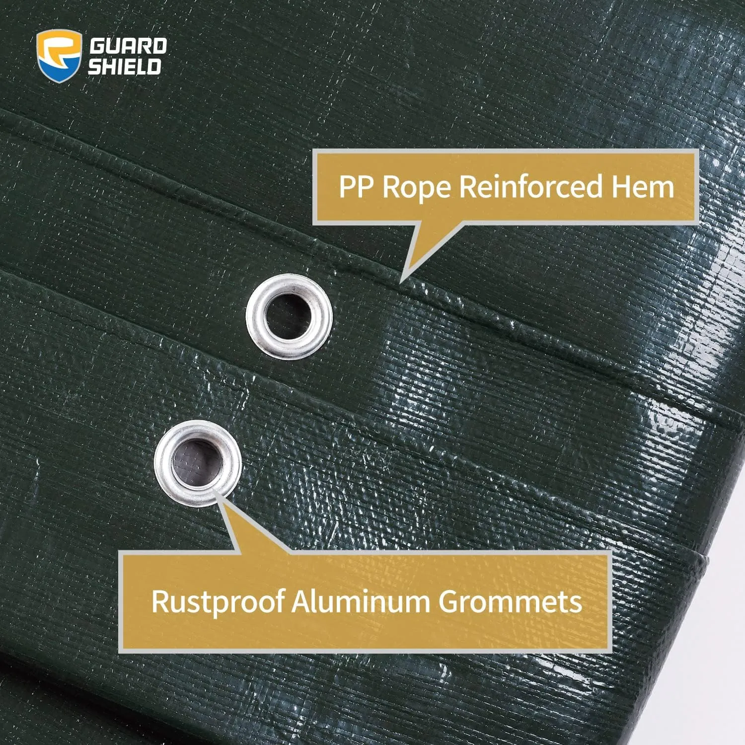 GUARD SHIELD Super Heavy Duty Green/Silver Poly Tarp Cover 12x24 Feet Waterproof 16mil Thick UV and Tear Resistant Tarpaulin with Grommets and Reinforced Edges