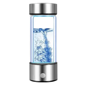 H2next Hydrogen Water Bottle,14 Oz Rechargeable Portablehydrowave Bottle,Portable Hydrogenated Machine Improve in 3 Minutes Rich Glass Bottles Healthy,for Home, Office, Travel