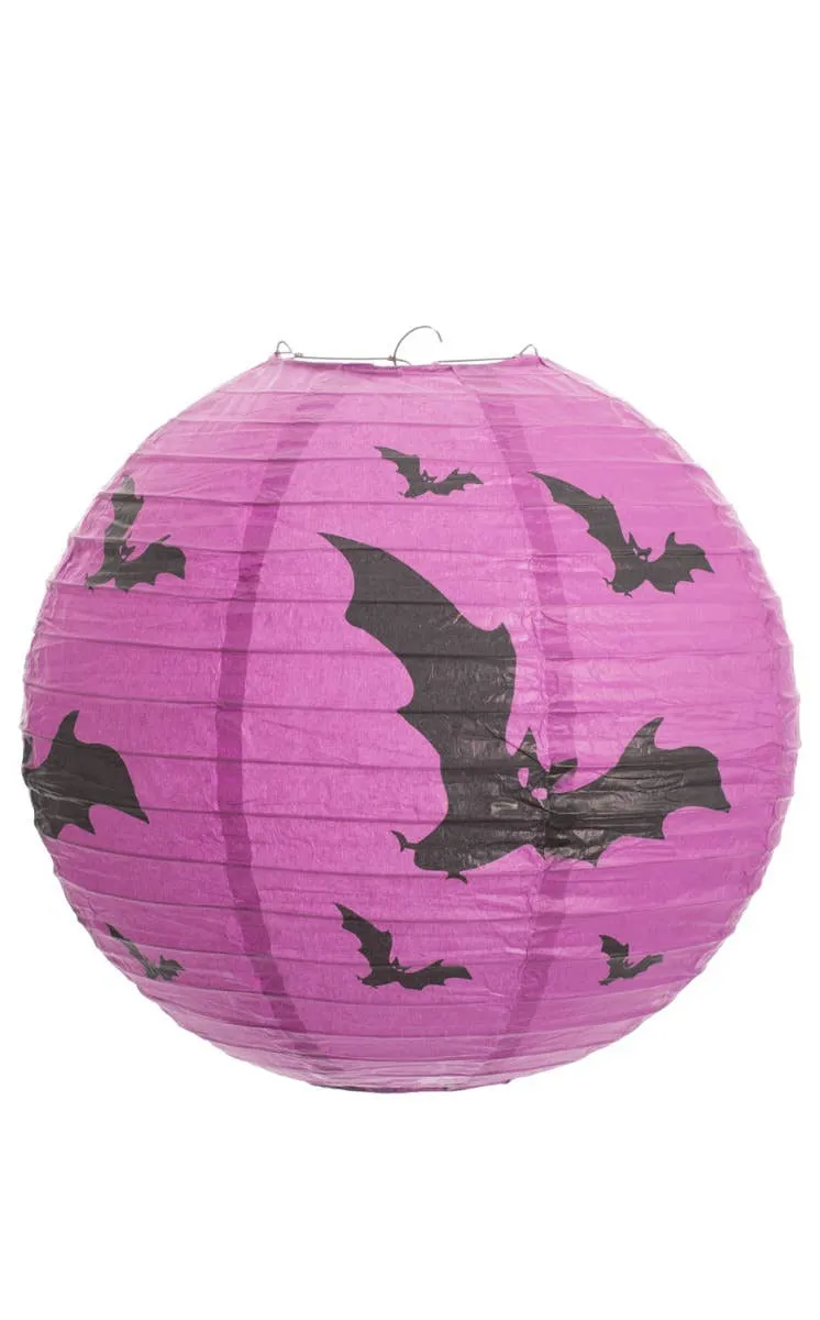 Halloween Batty Purple Paper Lantern Decoration