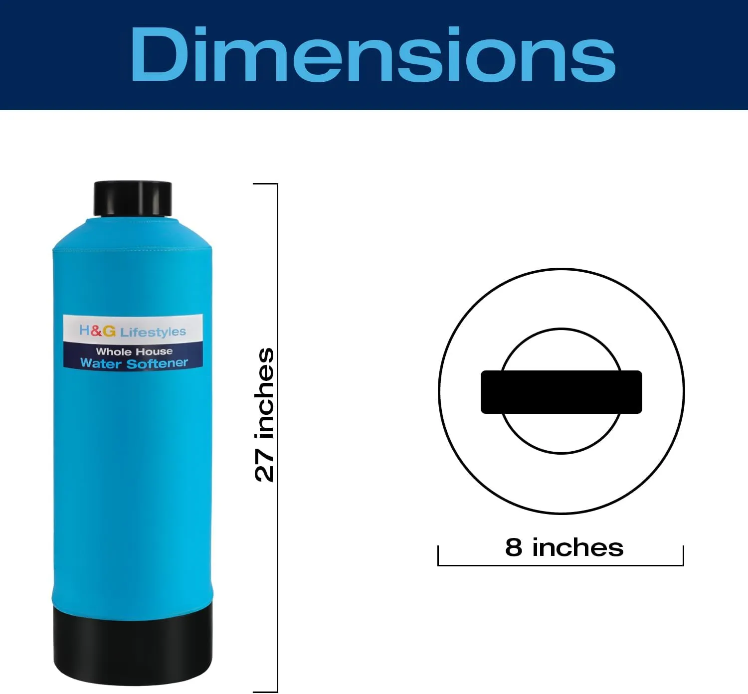 H&G Lifestyles Whole House Water Softener 32,000 Grains, NSF certified Whole Home Water Filtration System for Well & City Water, Remove Calcium Magnesium, Food Grade Resin, Silver-Enhanced, 700,000 Gl