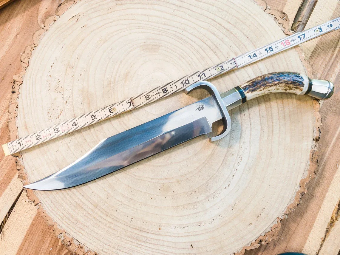 Handmade Bowie Knife with Antler Handle