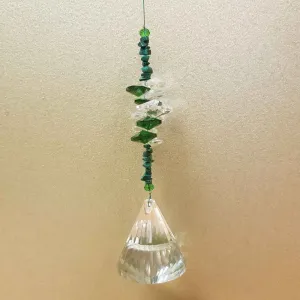Hanging Lantern Prism with Green Cluster